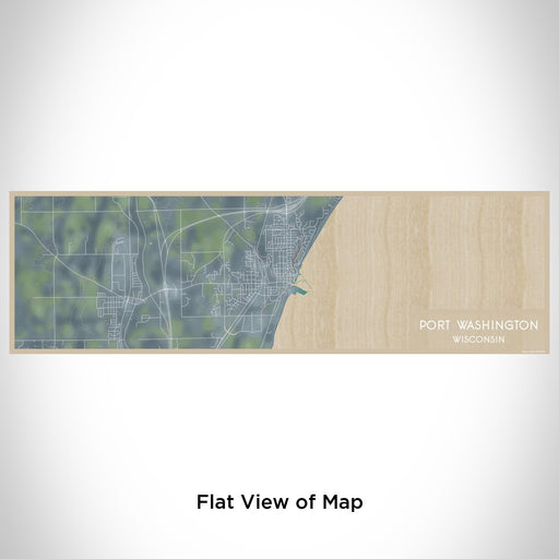 Flat View of Map Custom Port Washington Wisconsin Map Enamel Mug in Afternoon