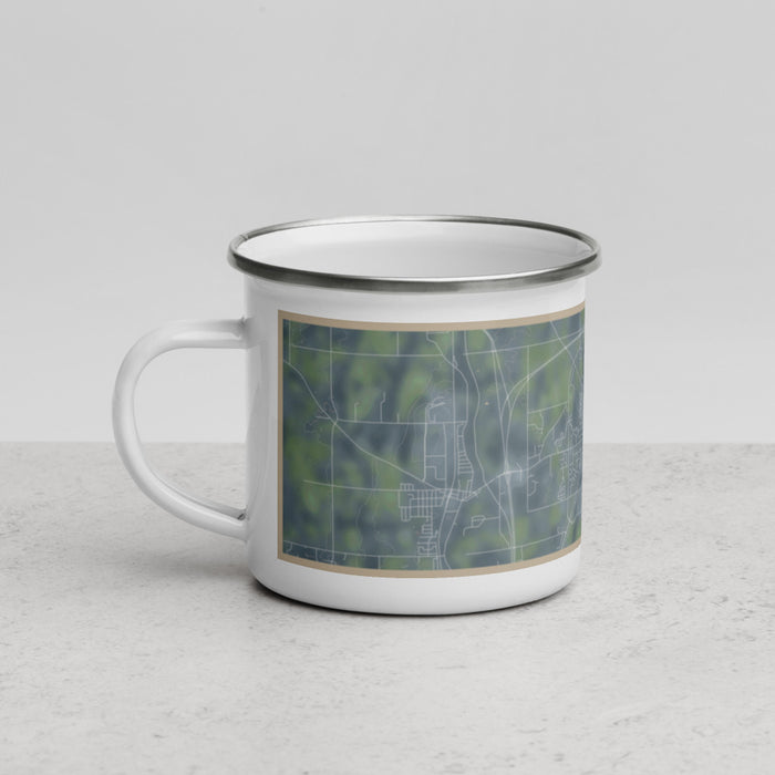 Left View Custom Port Washington Wisconsin Map Enamel Mug in Afternoon