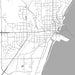 Port Washington Wisconsin Map Print in Classic Style Zoomed In Close Up Showing Details