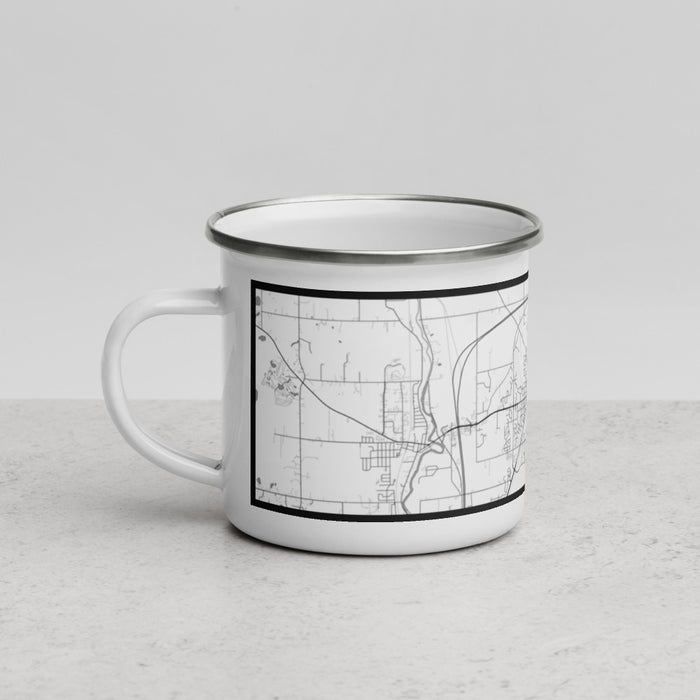 Left View Custom Port Washington Wisconsin Map Enamel Mug in Classic