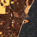 Port Washington Wisconsin Map Print in Ember Style Zoomed In Close Up Showing Details