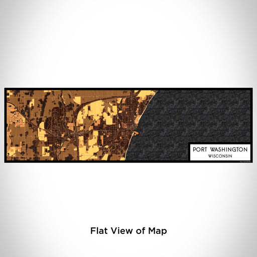 Flat View of Map Custom Port Washington Wisconsin Map Enamel Mug in Ember