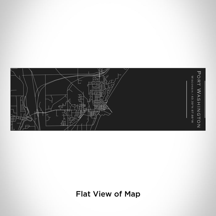Rendered View of Port Washington Wisconsin Map Engraving on 10oz Stainless Steel Insulated Cup with Sliding Lid in Black