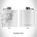 Rendered View of Port Washington Wisconsin Map Engraving on 6oz Stainless Steel Flask in White