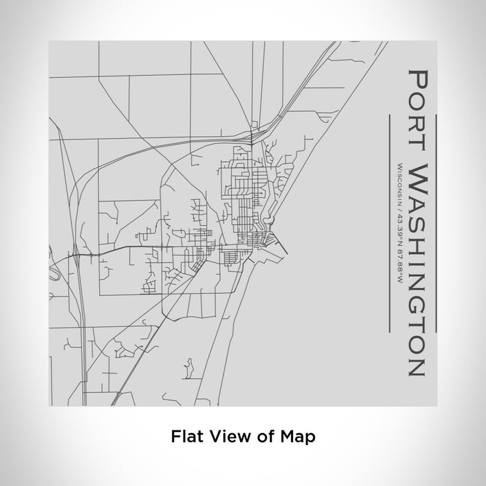Rendered View of Port Washington Wisconsin Map Engraving on 17oz Stainless Steel Insulated Tumbler