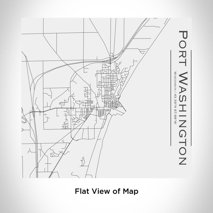 Rendered View of Port Washington Wisconsin Map Engraving on 17oz Stainless Steel Insulated Tumbler in White