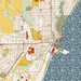 Port Washington Wisconsin Map Print in Woodblock Style Zoomed In Close Up Showing Details