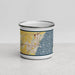 Front View Custom Port Washington Wisconsin Map Enamel Mug in Woodblock