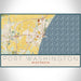 Port Washington Wisconsin Map Print Landscape Orientation in Woodblock Style With Shaded Background