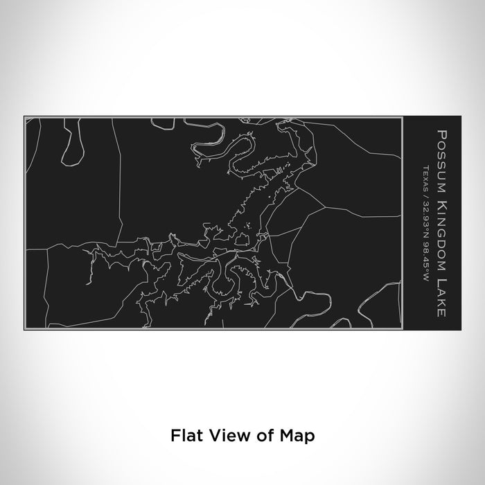 Rendered View of Possum Kingdom Lake Texas Map Engraving on 17oz Stainless Steel Insulated Cola Bottle in Black