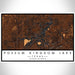 Possum Kingdom Lake Texas Map Print Landscape Orientation in Ember Style With Shaded Background