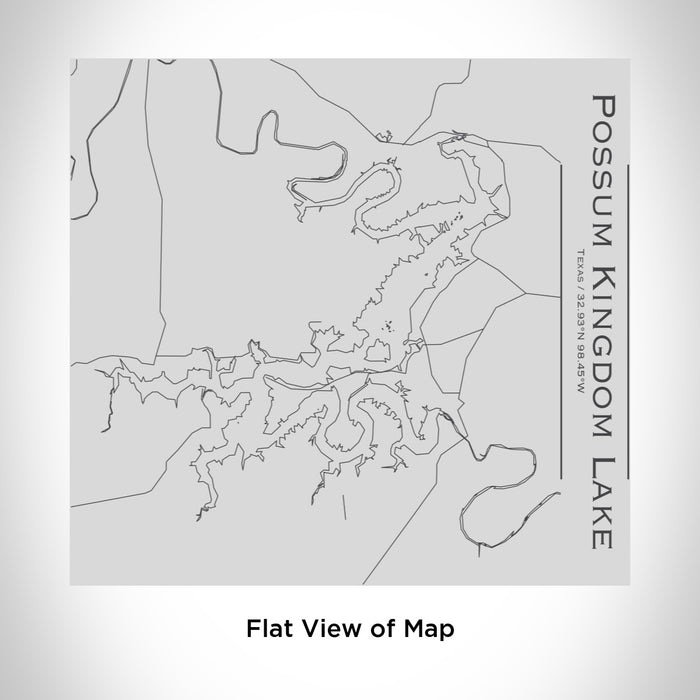 Rendered View of Possum Kingdom Lake Texas Map Engraving on 17oz Stainless Steel Insulated Tumbler