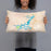 Person holding 20x12 Custom Possum Kingdom Lake Texas Map Throw Pillow in Watercolor