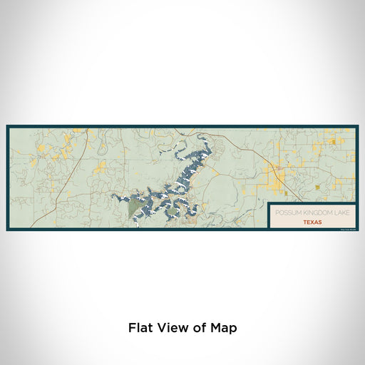 Flat View of Map Custom Possum Kingdom Lake Texas Map Enamel Mug in Woodblock