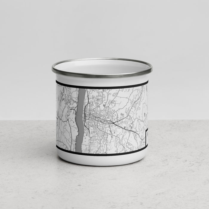 Front View Custom Poughkeepsie New York Map Enamel Mug in Classic