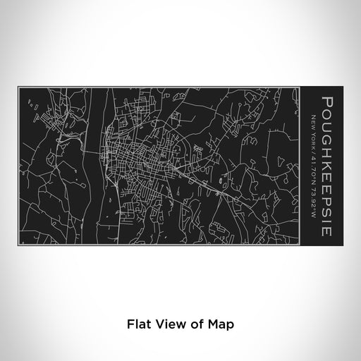Rendered View of Poughkeepsie New York Map Engraving on 17oz Stainless Steel Insulated Cola Bottle in Black