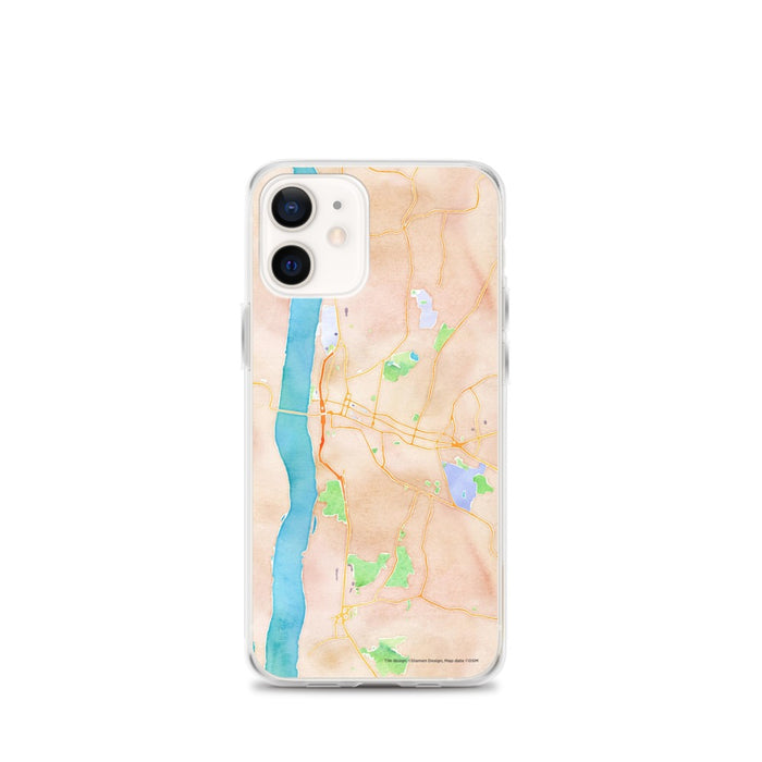 Custom Poughkeepsie New York Map iPhone 12 mini Phone Case in Watercolor