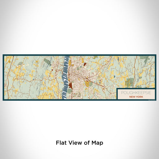 Flat View of Map Custom Poughkeepsie New York Map Enamel Mug in Woodblock