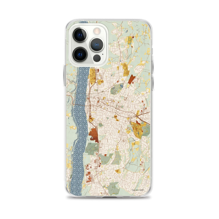Custom Poughkeepsie New York Map iPhone 12 Pro Max Phone Case in Woodblock