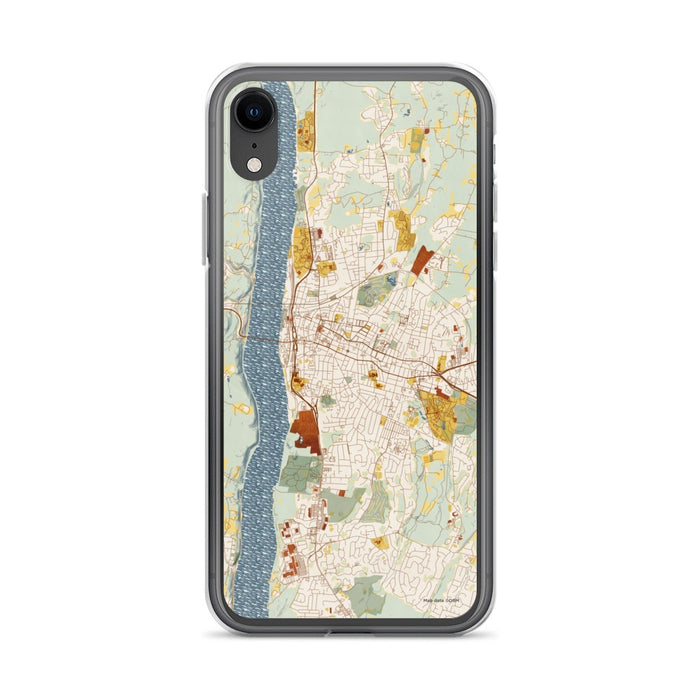 Custom Poughkeepsie New York Map Phone Case in Woodblock