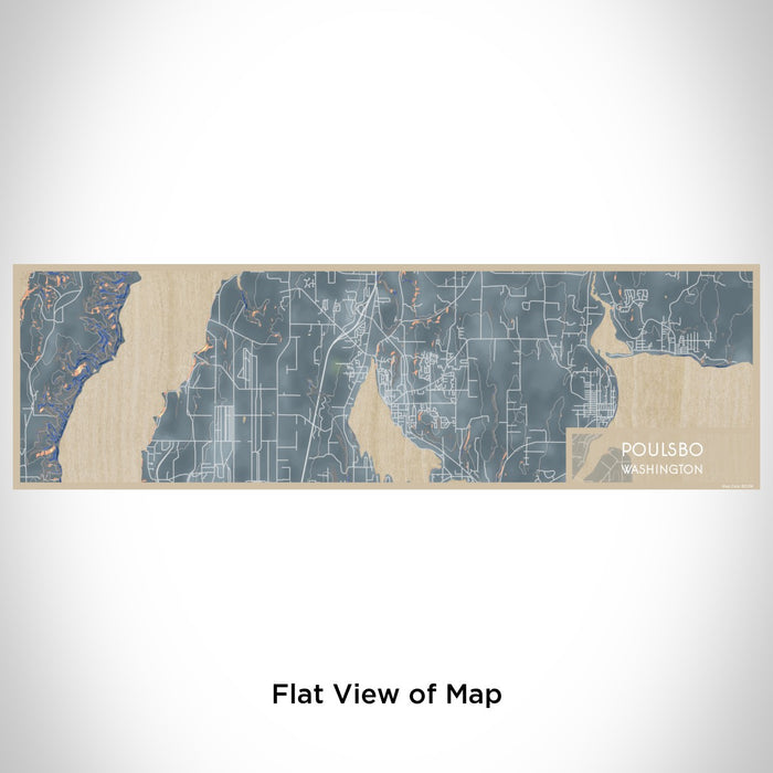Flat View of Map Custom Poulsbo Washington Map Enamel Mug in Afternoon