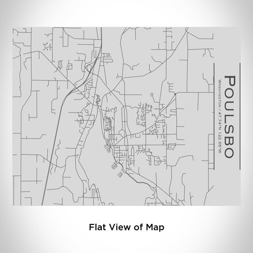 Rendered View of Poulsbo Washington Map Engraving on 20oz Stainless Steel Insulated Bottle with Bamboo Top