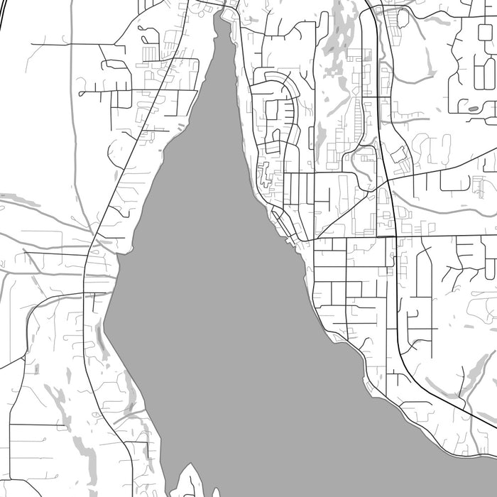 Poulsbo Washington Map Print in Classic Style Zoomed In Close Up Showing Details