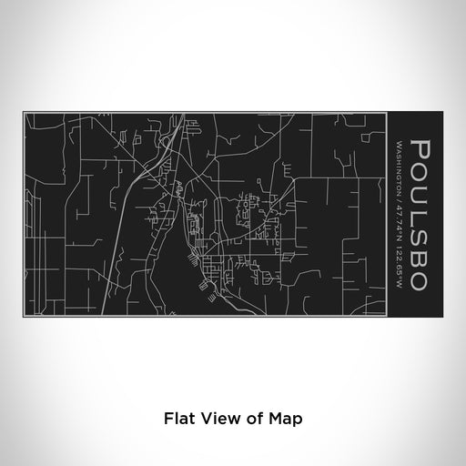 Rendered View of Poulsbo Washington Map Engraving on 17oz Stainless Steel Insulated Cola Bottle in Black