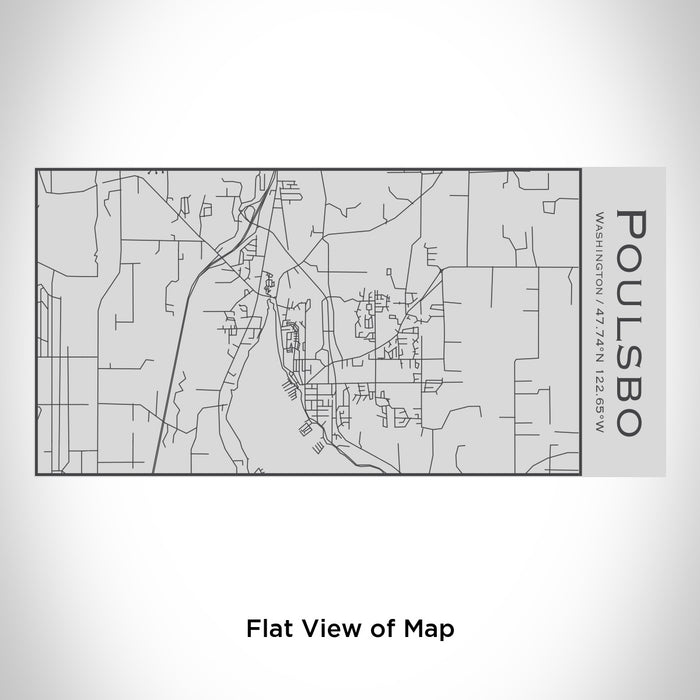 Rendered View of Poulsbo Washington Map Engraving on 17oz Stainless Steel Insulated Cola Bottle