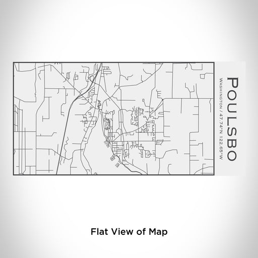 Rendered View of Poulsbo Washington Map Engraving on 17oz Stainless Steel Insulated Cola Bottle in White