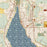 Poulsbo Washington Map Print in Woodblock Style Zoomed In Close Up Showing Details