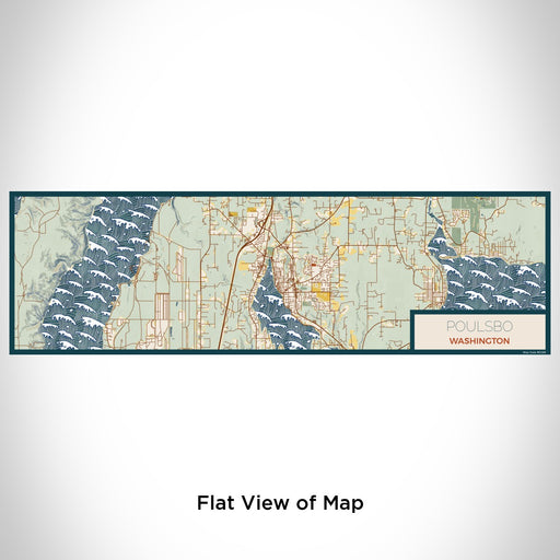 Flat View of Map Custom Poulsbo Washington Map Enamel Mug in Woodblock