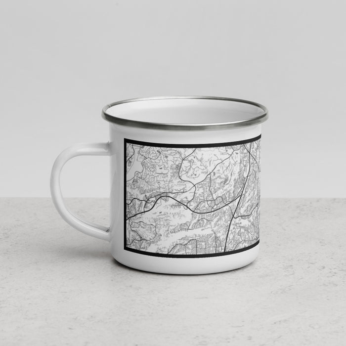 Left View Custom Poway California Map Enamel Mug in Classic