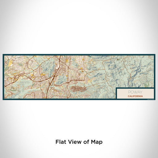 Flat View of Map Custom Poway California Map Enamel Mug in Woodblock
