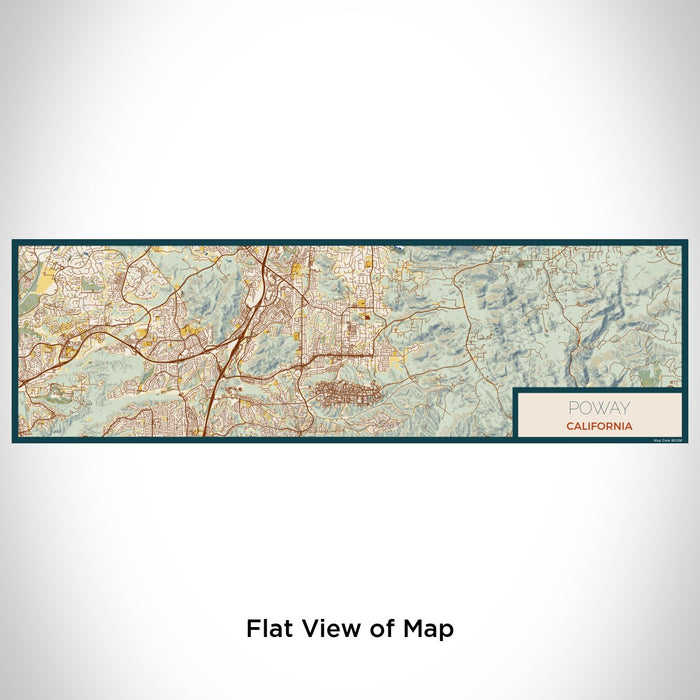 Flat View of Map Custom Poway California Map Enamel Mug in Woodblock