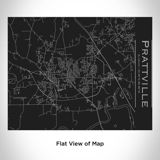 Rendered View of Prattville Alabama Map Engraving on 20oz Stainless Steel Insulated Bottle with Bamboo Top in Black