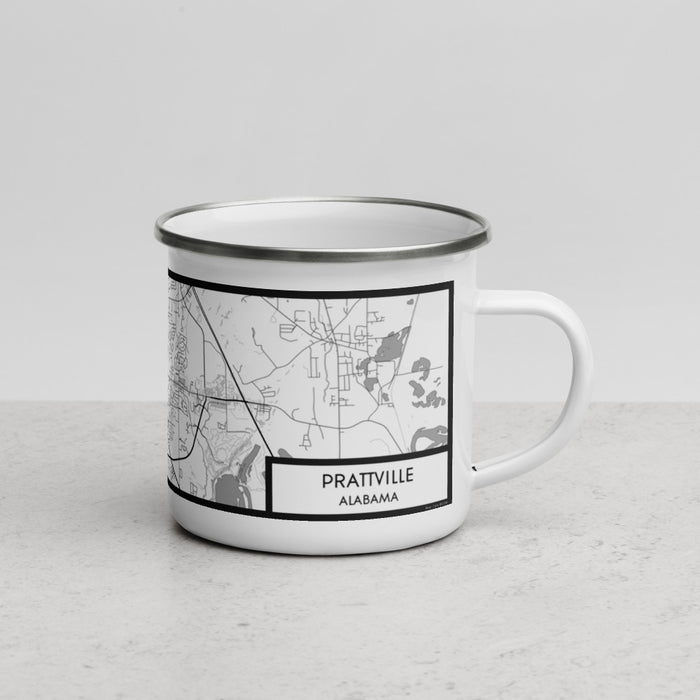 Right View Custom Prattville Alabama Map Enamel Mug in Classic