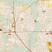Prattville Alabama Map Print in Woodblock Style Zoomed In Close Up Showing Details