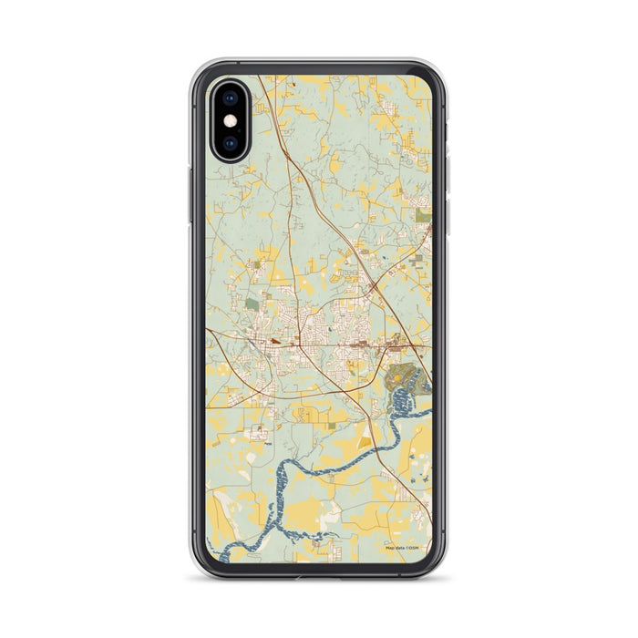Custom iPhone XS Max Prattville Alabama Map Phone Case in Woodblock