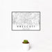 12x18 Prescott Arizona Map Print Landscape Orientation in Classic Style With Small Cactus Plant in White Planter