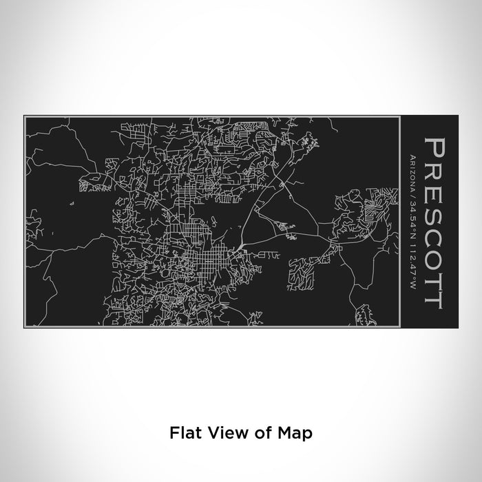 Rendered View of Prescott Arizona Map Engraving on 17oz Stainless Steel Insulated Cola Bottle in Black