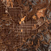 Prescott Arizona Map Print in Ember Style Zoomed In Close Up Showing Details