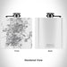 Rendered View of Prescott Arizona Map Engraving on 6oz Stainless Steel Flask in White