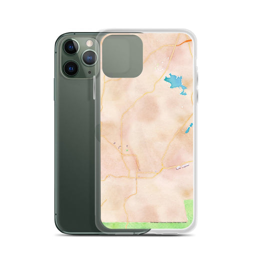Custom Prescott Arizona Map Phone Case in Watercolor on Table with Laptop and Plant