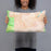 Person holding 20x12 Custom Prescott Arizona Map Throw Pillow in Watercolor