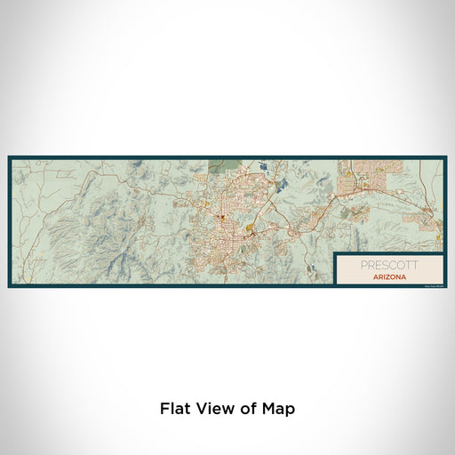 Flat View of Map Custom Prescott Arizona Map Enamel Mug in Woodblock