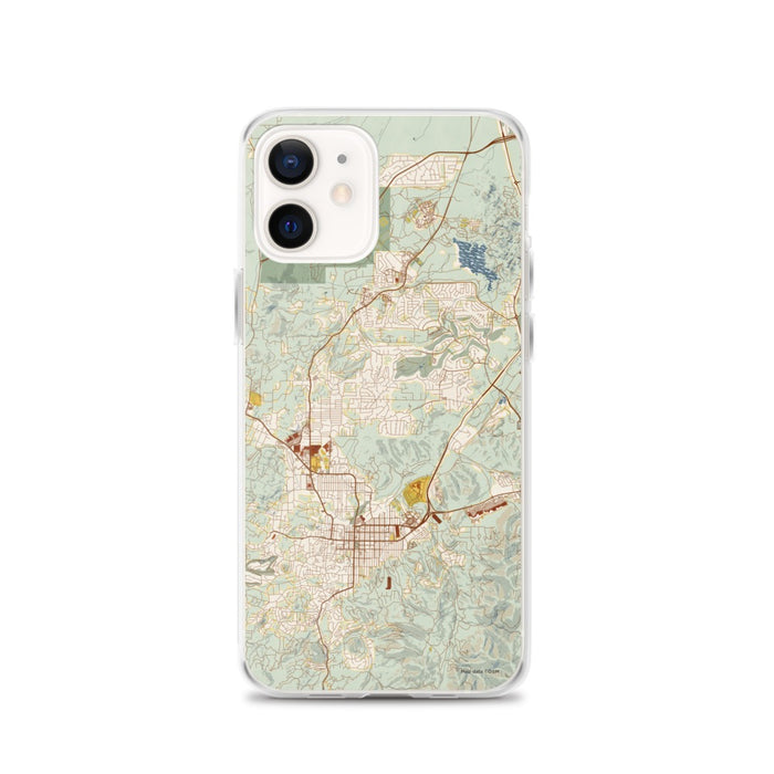 Custom Prescott Arizona Map iPhone 12 Phone Case in Woodblock