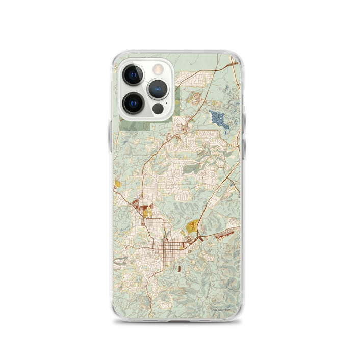 Custom Prescott Arizona Map iPhone 12 Pro Phone Case in Woodblock