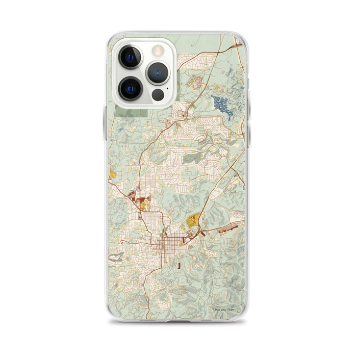 Custom Prescott Arizona Map iPhone 12 Pro Max Phone Case in Woodblock