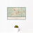 12x18 Prescott Arizona Map Print Landscape Orientation in Woodblock Style With Small Cactus Plant in White Planter